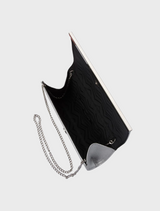Maddie Metallic Embossed Foldover Clutch - Silver