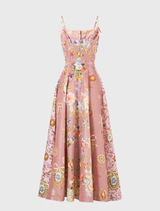 Corset Dress With Long Flared Skirt - Chamber Of Blooms