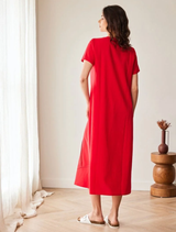 Rubber Printed Dress - Red