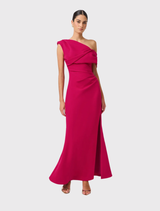 Verdessa Asymmetrical Gown - Raspberry Pink