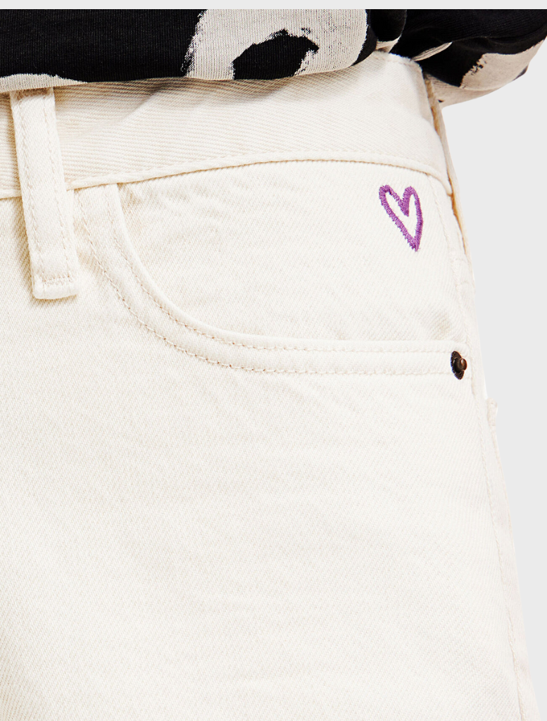 Javiera Cropped Jeans - Cream