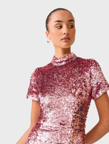 Alissa Cap Sleeve Dress - Pink