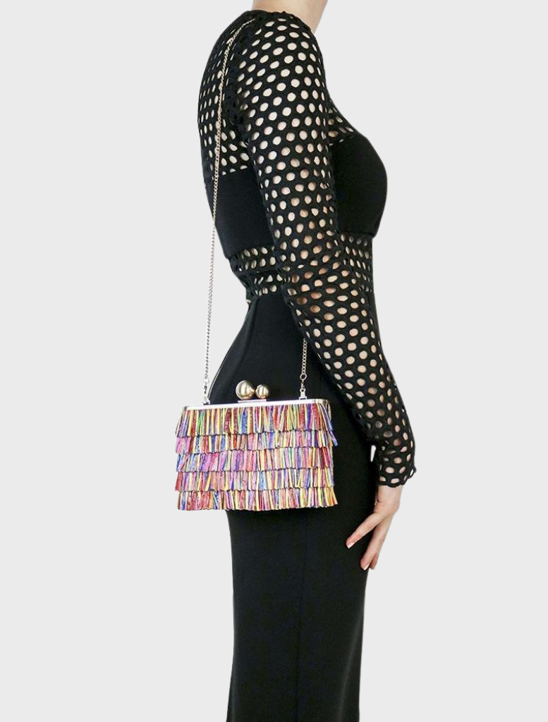 Carlita Carnivale Fringe Clutch Bag - Multi
