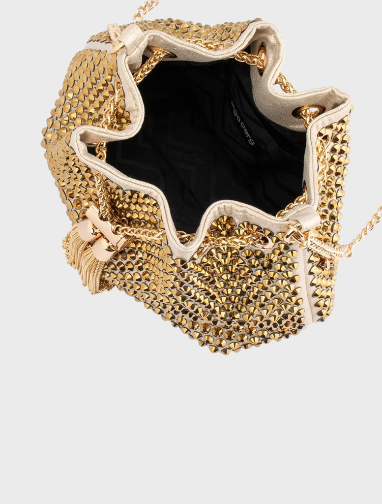 Santorini Studded Hotfix Pouch - Gold