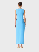 Dali Floral Applique Gown - Blue