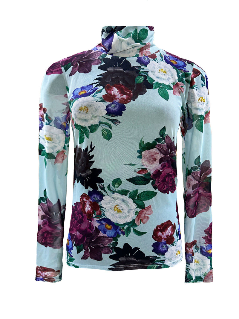 Neck Of The Woods Top - Blue Floral
