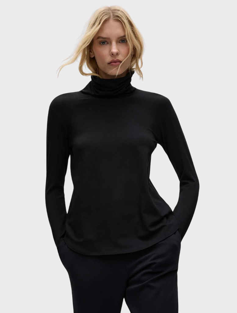 Turtle Neck Top - Black