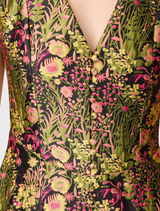 Cindy Gown - Black Floral Multi