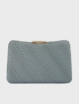 Lindy Woven Clutch - Blue