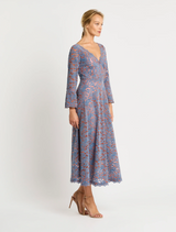 Valentina Dress - Blue-Apricot