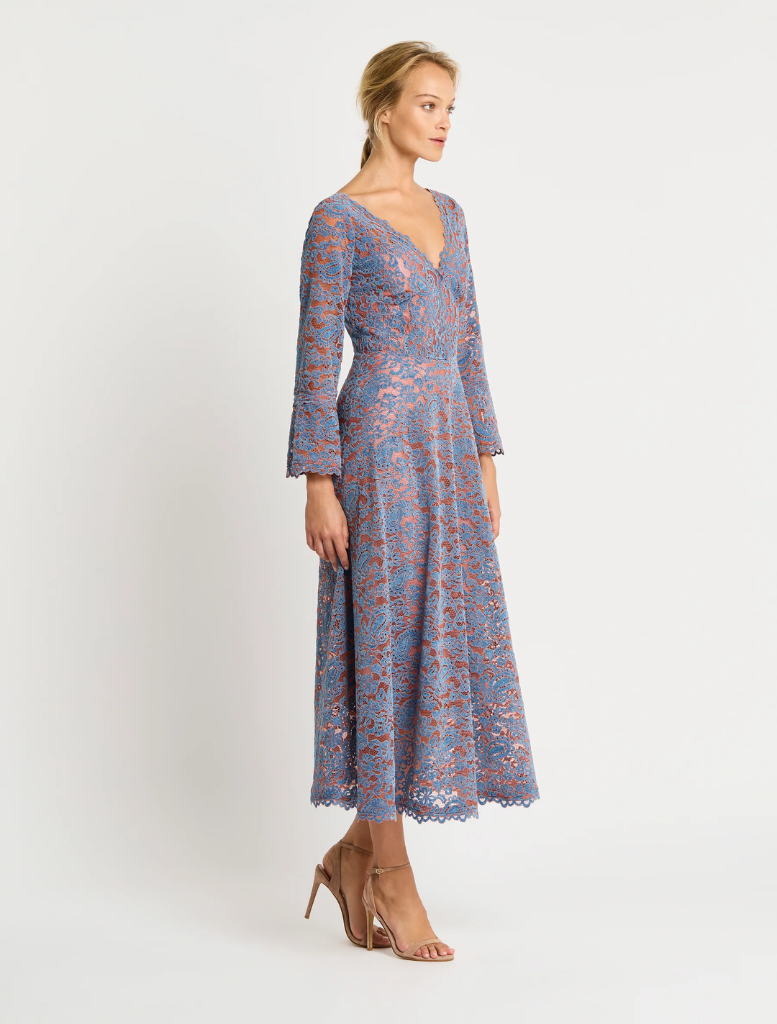 Valentina Dress - Blue-Apricot