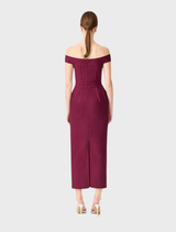 Elena Strapless Gown - Plum Red