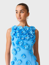 Dali Floral Applique Gown - Blue