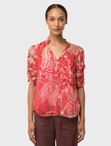 Lunette Viscose Chiffon Blouse - Crimson Palms