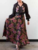 Estrella Linen Viscose Skirt - Winter Granadilla