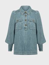 Resonate Top - Light Washed Denim