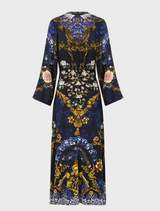 Wide Sleeve Gathered Midi Dress - Notes From The Blue Room