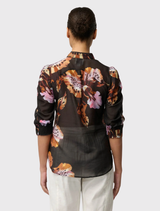 Calantha Cotton Silk Sleeve Shirt - Sunset Orchid