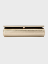 Maddie Metallic Embossed Foldover Clutch - Gold