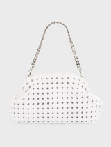 Everly Hand Woven Clutch - White