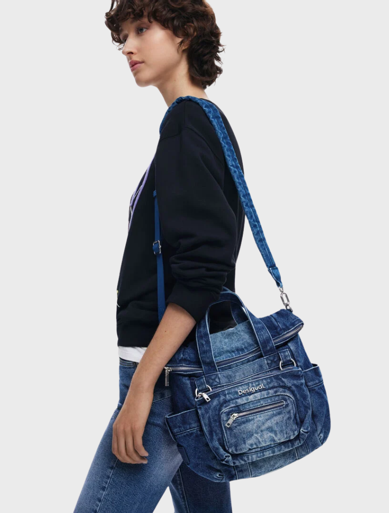 Small Voyager Denim Backpack - Denim Medium Wash