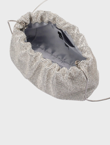 Jessie Crystal Mesh Pouch - Silver