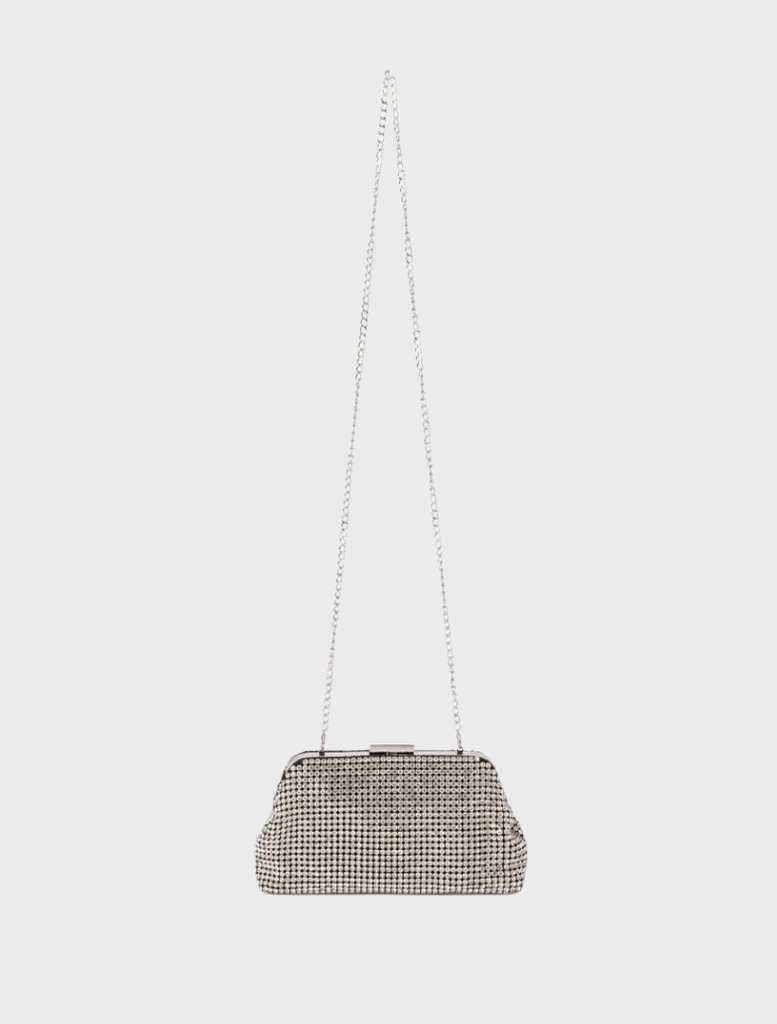 Jerry Crystal Vintage Clutch - Silver