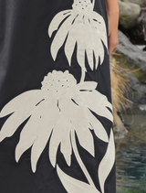 Three-Mendous Blooms Dress - Black & Cream