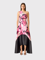 Lumiflora Asymmetrical Gown - Pink Multi