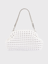 Everly Hand Woven Clutch - White