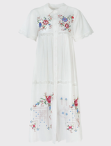 Ring A Ring A Posie Dress - White