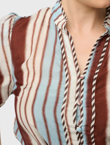Calantha Cotton Silk Shirt - Iridescent Stripe