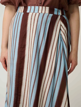 Iris Viscose Blend Skirt - Iridescent Stripe