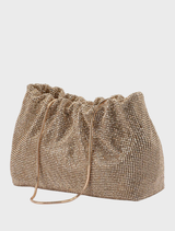 Jessie Crystal Mesh Pouch - Gold