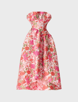 Floralie Strapless Gown - Pink Floral