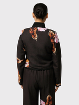 Delray Reversible Printed Linen Jacket - Sunset Orchid/Noir Orchid