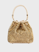 Santorini Studded Hotfix Pouch - Gold