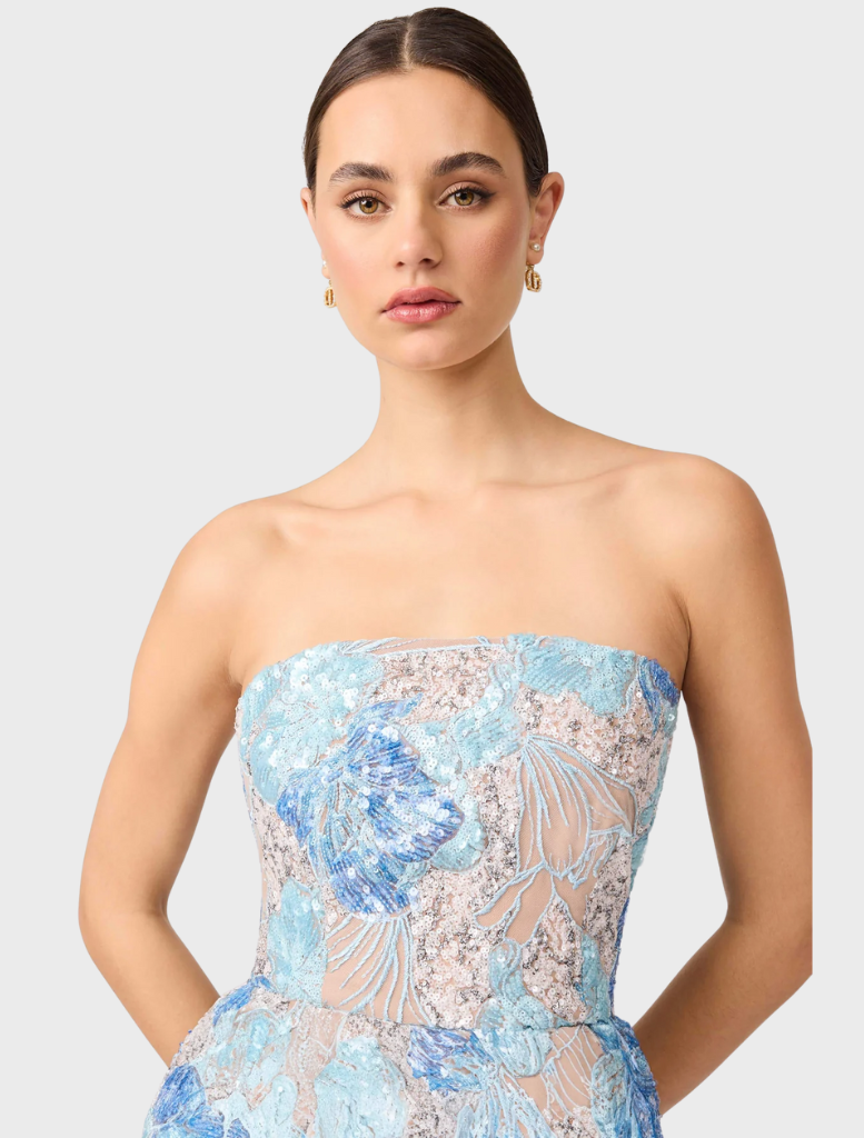 Leonie Cocktail Midi Dress - Blue