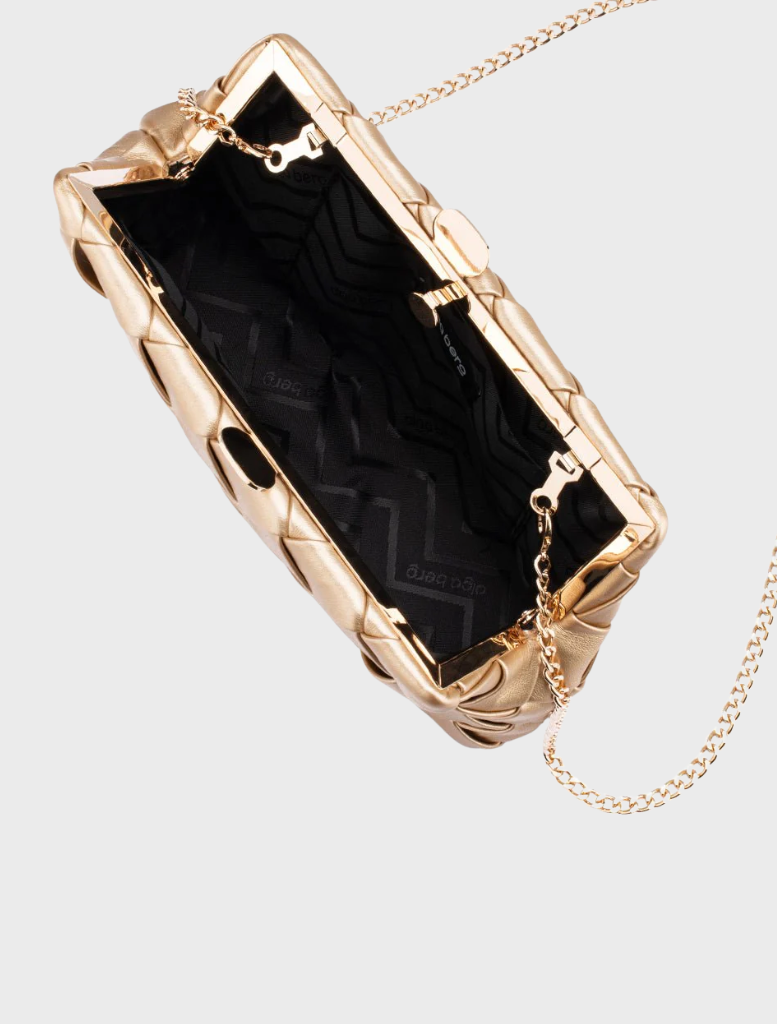Quinn Woven Clutch - Gold