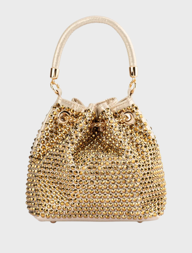 Santorini Studded Hotfix Pouch - Gold