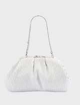 Naomi Pleated Clutch - Silver