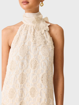Vessia Halter Neck Maxi Dress - Cream