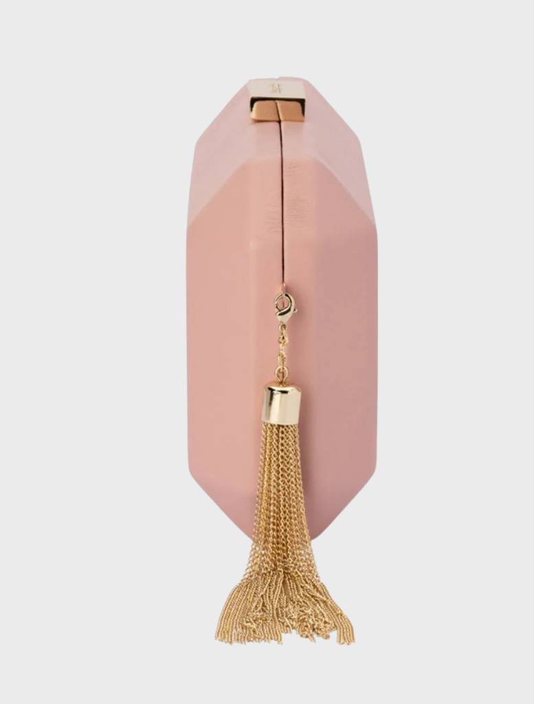 Lia Facetted Clutch - Blush/Gold Hardware