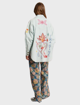 Adelyn Denim Emb Shirt - Denim