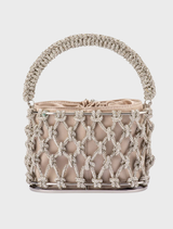 Amelia Crystal Cage Bag - Natural