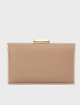 Sammi Crystal Frame Clutch - Natural