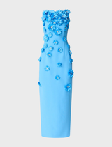Dali Floral Applique Gown - Blue