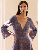 Valentina Dress - Blue-Apricot