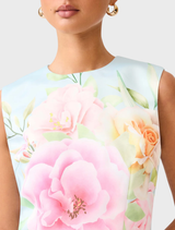 Harper Shift Mini Dress - Baby Blue Floral