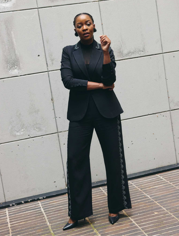 Elvira Viscose Stretch Crepe Pant - Onyx